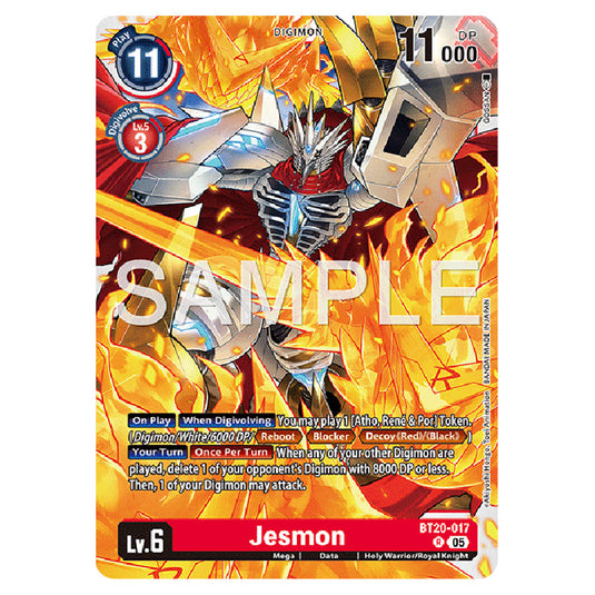 Jesmon BT20-017 card from the Digimon set AD01 - Digimon Generation