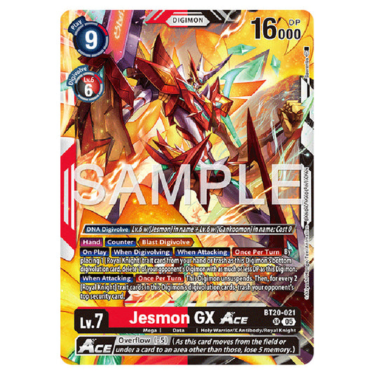 Jesmon GX BT20-021 card from the Digimon set AD01 - Digimon Generation