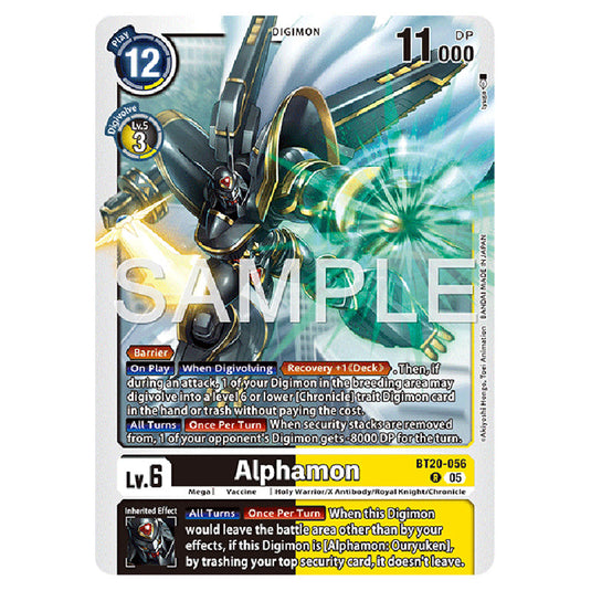 Alphamon BT20-056 card from the Digimon set AD01 - Digimon Generation