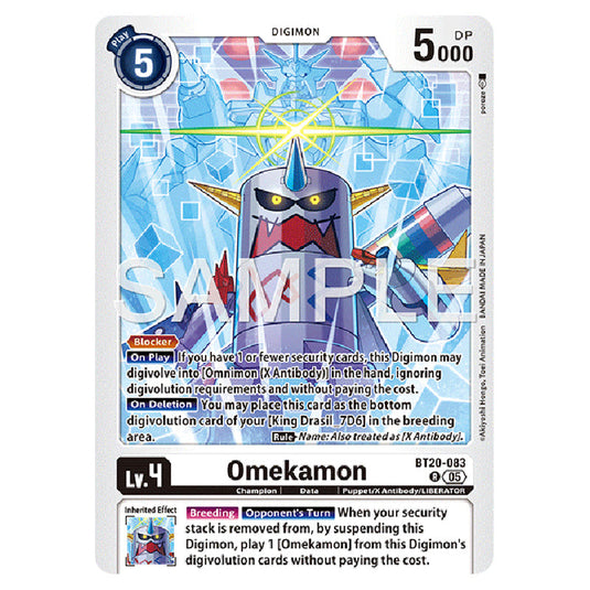 Omekamon BT20-083 card from the Digimon set AD01 - Digimon Generation