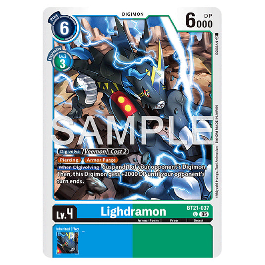 Lighdramon BT21-037 card from the Digimon set AD01 - Digimon Generation