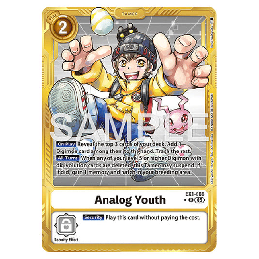 Analog Youth (Gold Border) EX1-066a card from the Digimon set AD01 - Digimon Generation