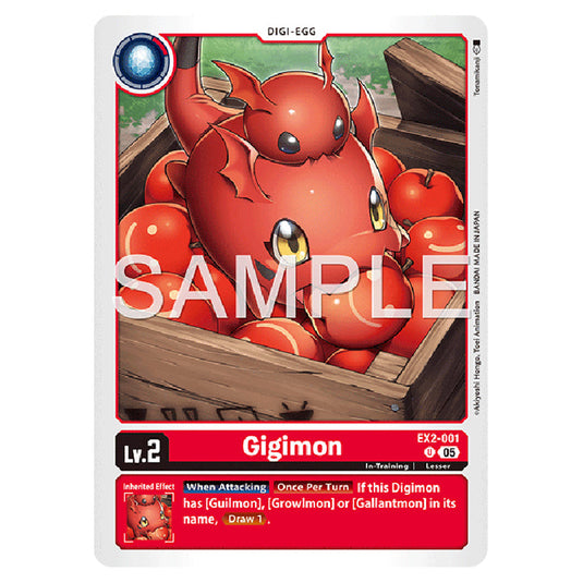 Gigimon EX2-001 card from the Digimon set AD01 - Digimon Generation