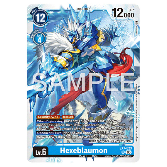 Hexeblaumon EX7-023 card from the Digimon set AD01 - Digimon Generation