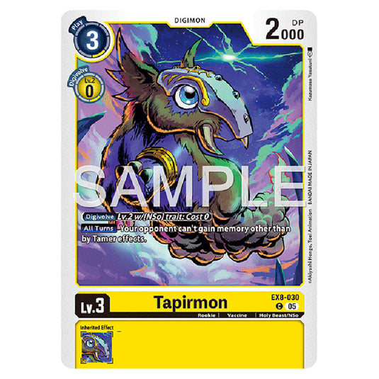 Tapirmon EX8-030 card from the Digimon set AD01 - Digimon Generation