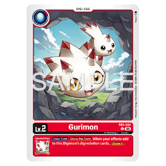 Gurimon RB1-001 card from the Digimon set AD01 - Digimon Generation
