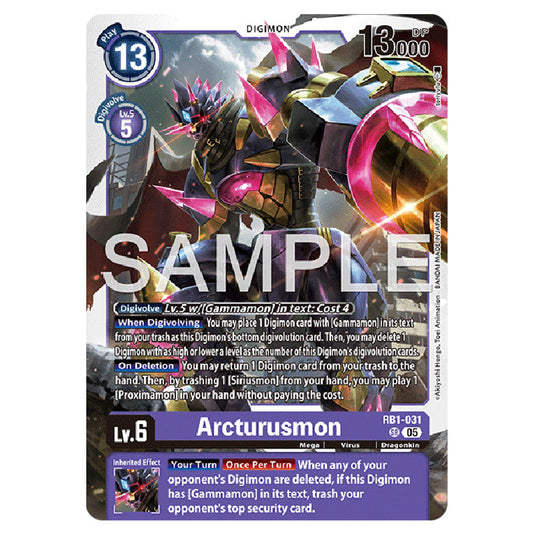 Arcturusmon RB1-031 card from the Digimon set AD01 - Digimon Generation