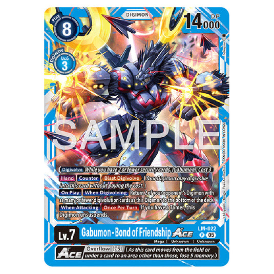Gabumon - Bond of Friendship LM-022 card from the Digimon set AD01 - Digimon Generation