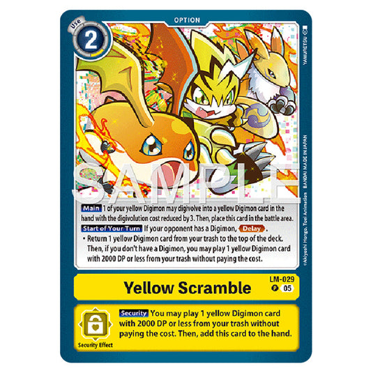 Yellow Scramble LM-029 card from the Digimon set AD01 - Digimon Generation