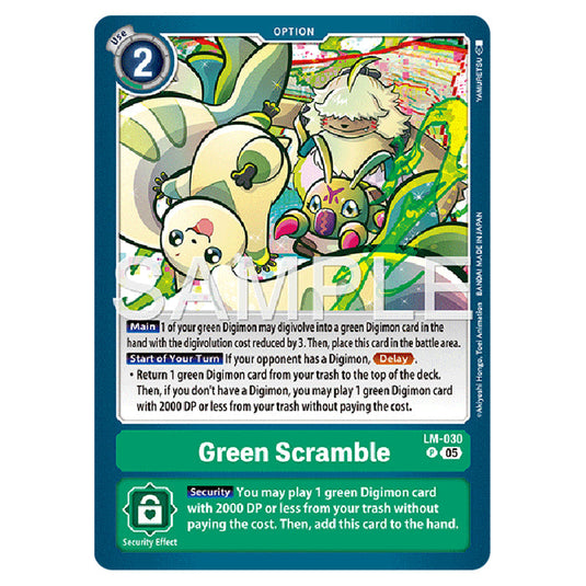 Green Scramble LM-030 card from the Digimon set AD01 - Digimon Generation
