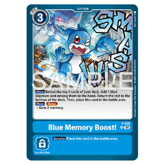 Blue Memory Boost! P-036 card from the Digimon set AD01 - Digimon Generation