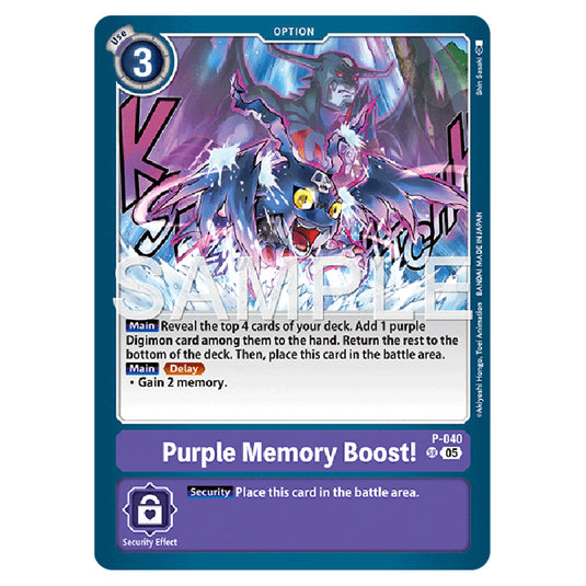 Purple Memory Boost! P-040 card from the Digimon set AD01 - Digimon Generation