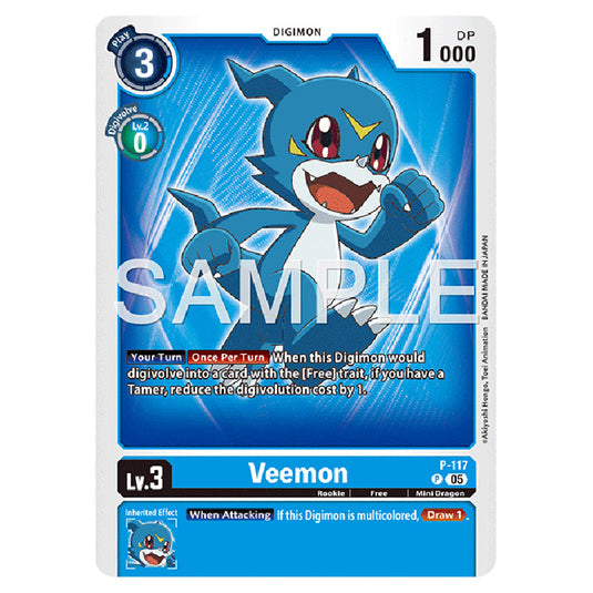 Veemon P-117 card from the Digimon set AD01 - Digimon Generation