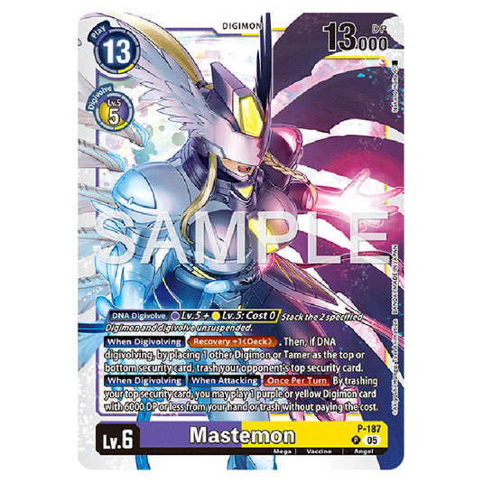 Mastemon P-187 card from the Digimon set AD01 - Digimon Generation