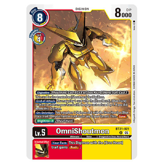 OmniShoutmon BT21-021 card from the Digimon set World Convergence