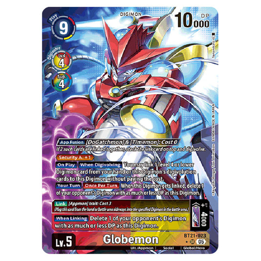 Globemon BT21-023a card from the Digimon set World Convergence