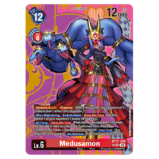 Medusamon BT21-029b card from the Digimon set World Convergence