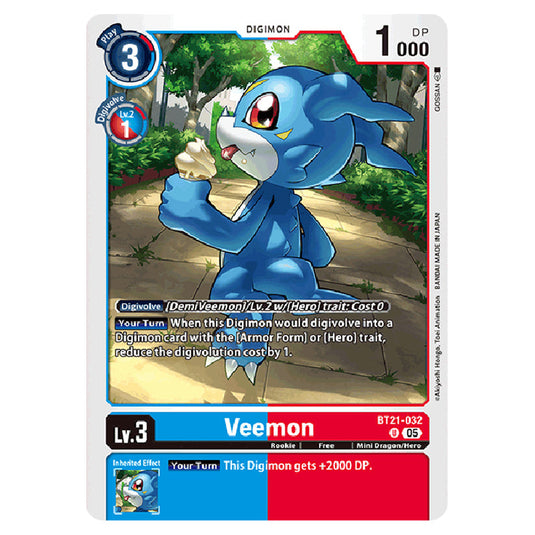 Veemon BT21-032 card from the Digimon set World Convergence