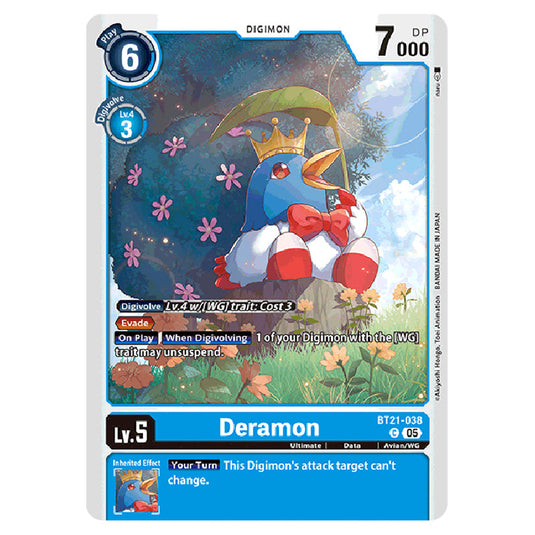 Deramon BT21-038 card from the Digimon set World Convergence