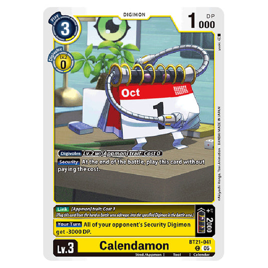 Calendamon BT21-041 card from the Digimon set World Convergence