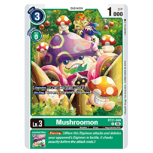 Mushroomon BT21-048 card from the Digimon set World Convergence