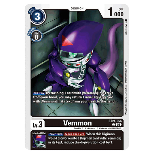 Vemmon BT21-056 card from the Digimon set World Convergence