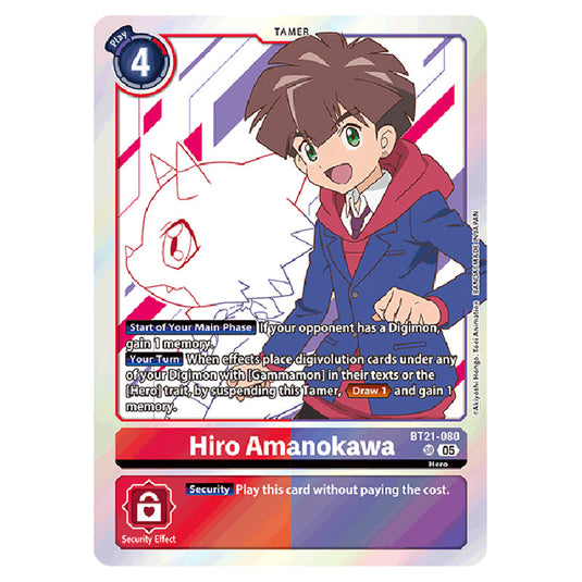 Hiro Amanokawa BT21-080 card from the Digimon set World Convergence