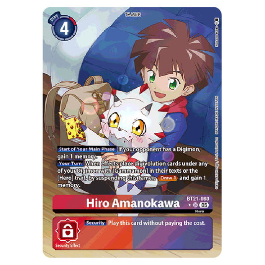 Hiro Amanokawa BT21-080a card from the Digimon set World Convergence