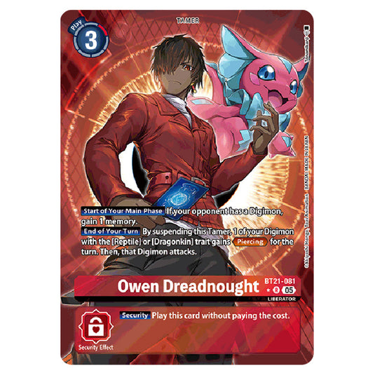 Owen Dreadnought BT21-081a card from the Digimon set World Convergence