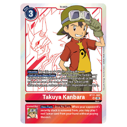 Takuya Kanbara BT21-082 card from the Digimon set World Convergence