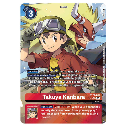 Takuya Kanbara BT21-082a card from the Digimon set World Convergence