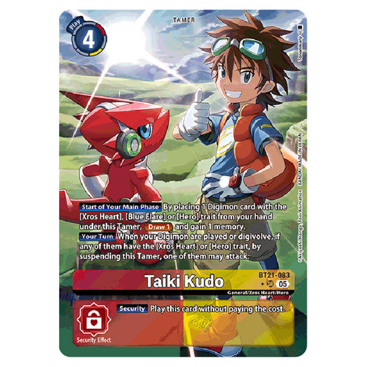 Taiki Kudo BT21-083a card from the Digimon set World Convergence