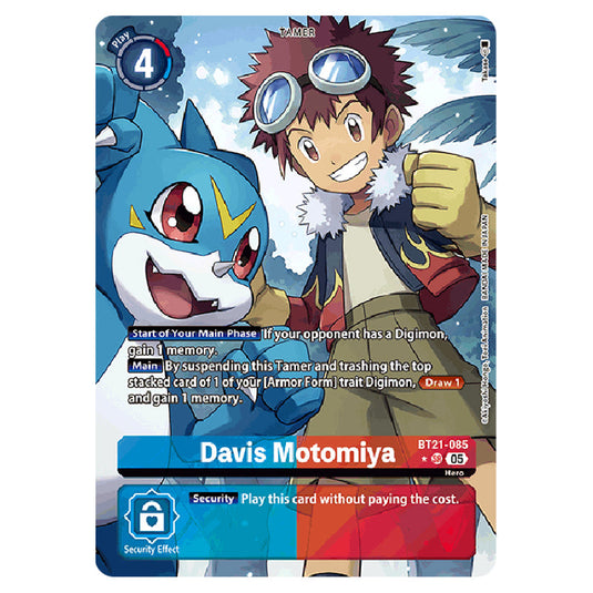 Davis Motomiya BT21-085a card from the Digimon set World Convergence