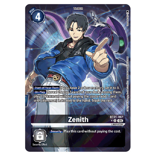 Zenith BT21-087a card from the Digimon set World Convergence