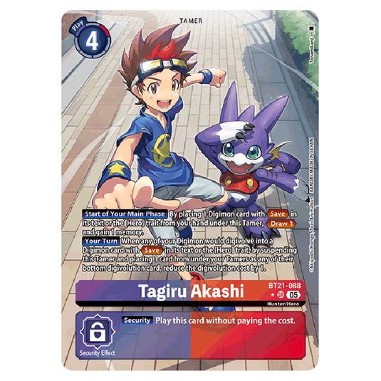 Tagiru Akashi BT21-088a card from the Digimon set World Convergence