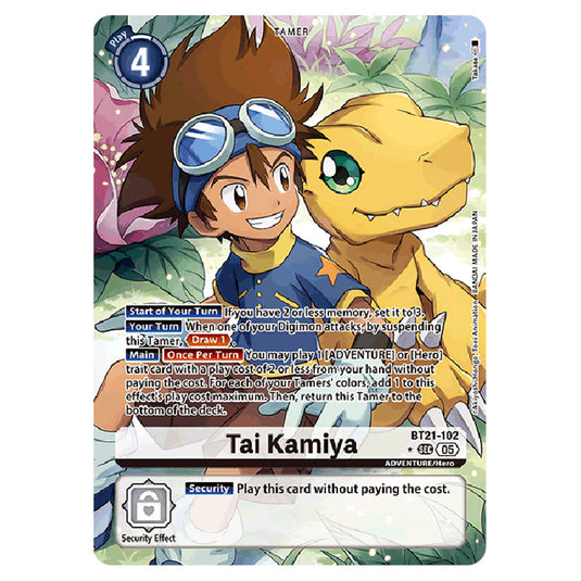 Tai Kamiya BT21-102a card from the Digimon set World Convergence