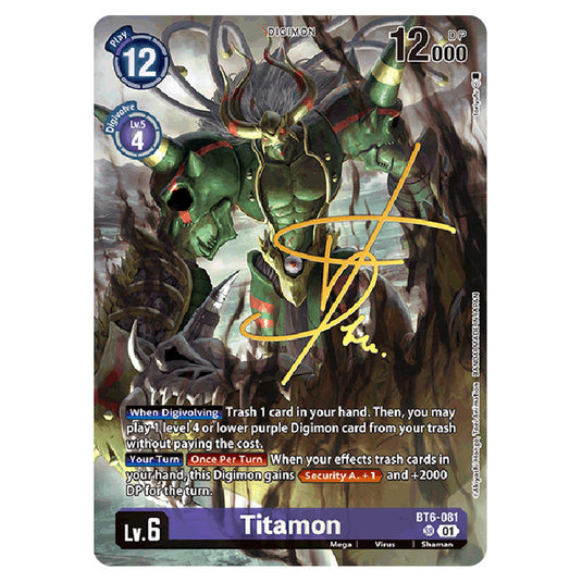 Titamon BT6-081-(BT21) card from the Digimon set World Convergence