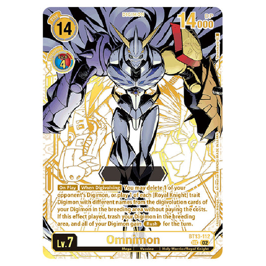 Omnimon BT13-112-(BT21) card from the Digimon set World Convergence