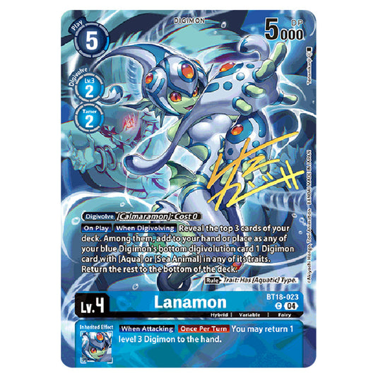 Lanamon BT18-023-(BT21) card from the Digimon set World Convergence