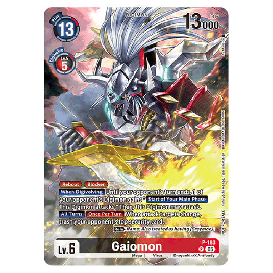Gaiomon P-183 card from the Digimon set World Convergence