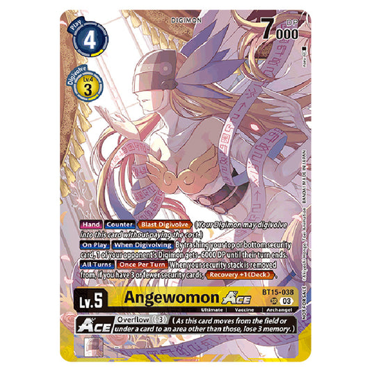 Angewomon ACE BT15-038-(BT21) card from the Digimon set World Convergence