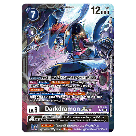 Darkdramon ACE LM-043 card from the Digimon set World Convergence