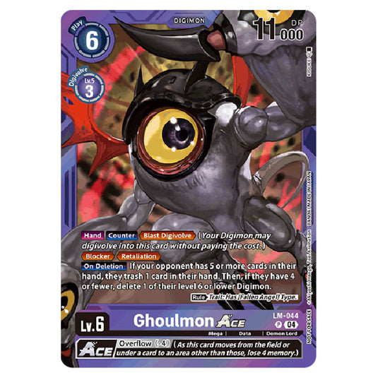 Ghoulmon ACE LM-044 card from the Digimon set World Convergence
