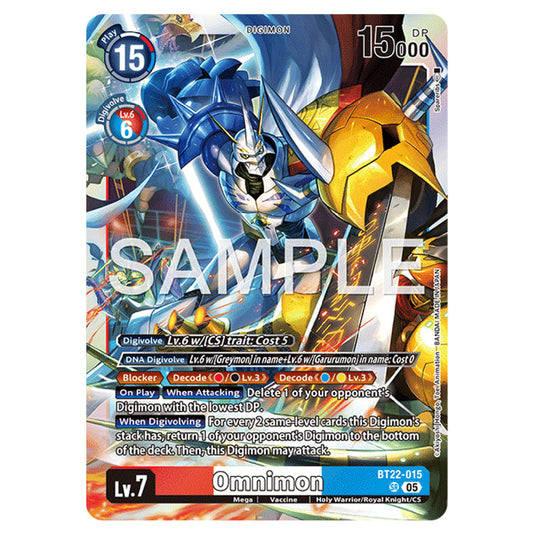 Omnimon BT22-015 card from the Digimon set Cyber Eden