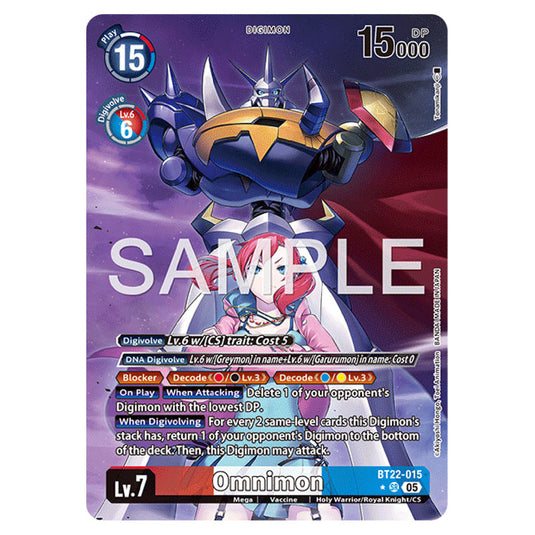 Omnimon BT22-015a card from the Digimon set Cyber Eden