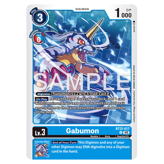 Gabumon BT22-017 card from the Digimon set Cyber Eden