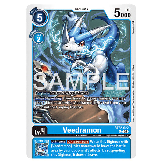 Veedramon BT22-022 card from the Digimon set Cyber Eden