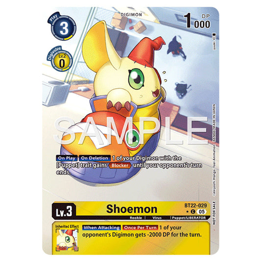 Shoemon BT22-029a card from the Digimon set Cyber Eden