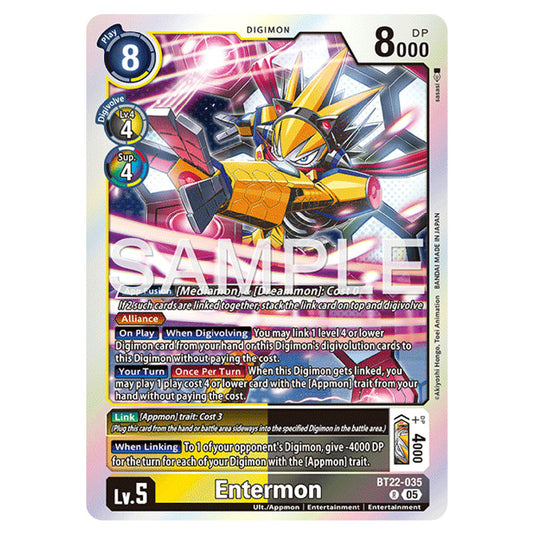 Entermon BT22-035 card from the Digimon set Cyber Eden