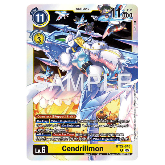 Cendrillmon BT22-040 card from the Digimon set Cyber Eden